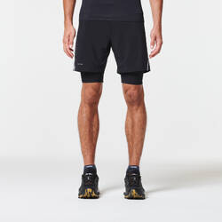 MEN'S TRAIL RUNNING TIGHT SHORTS COMFORT - BLACK