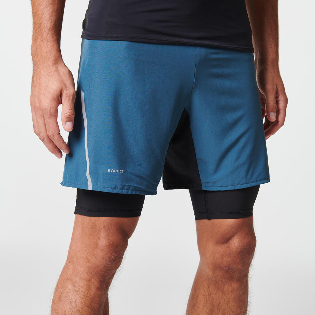 Laufshorts Tights Trail Comfort Herren grau/blau