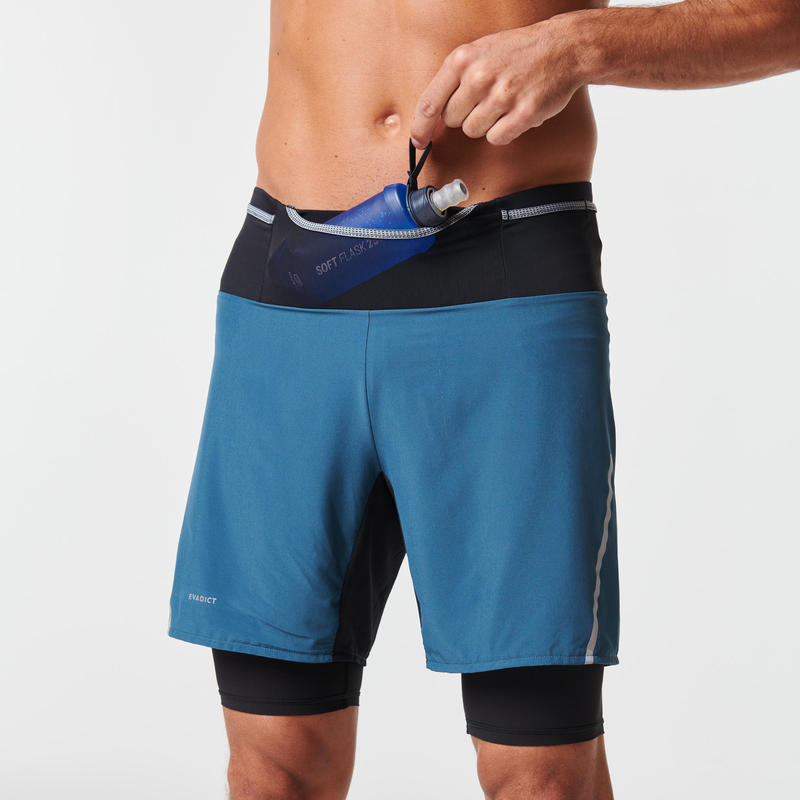 Men S Comfort Trail Running Tight Shorts Grey