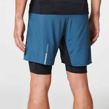 Korta tights/shorts för traillöpning COMFORT Herr grå/blå 