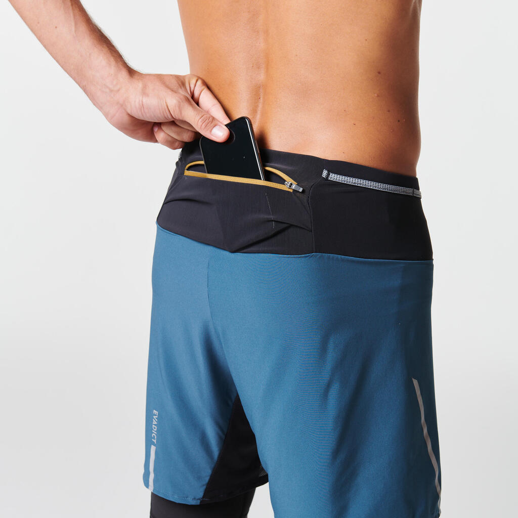 Laufshorts Tights Trail Comfort Herren grau/blau