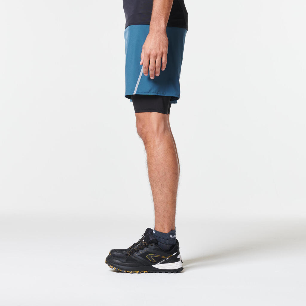 Laufshorts Tights Trail Comfort Herren grau/blau