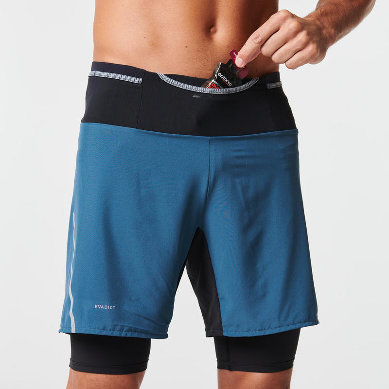 Men S Comfort Trail Running Tight Shorts Grey