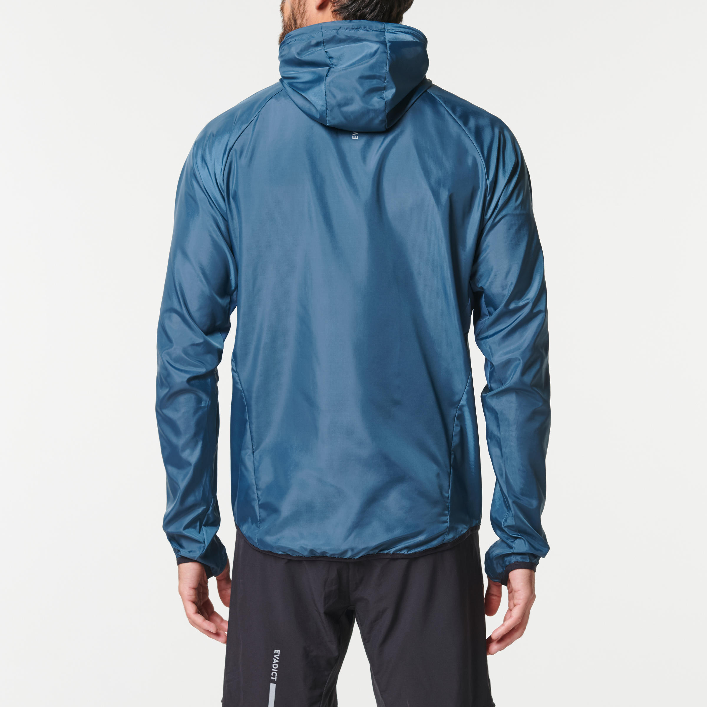 MEN'S TRAIL RUNNING SHORT-SLEEVED WINDPROOF JACKET - GREY/BLUE 12/12