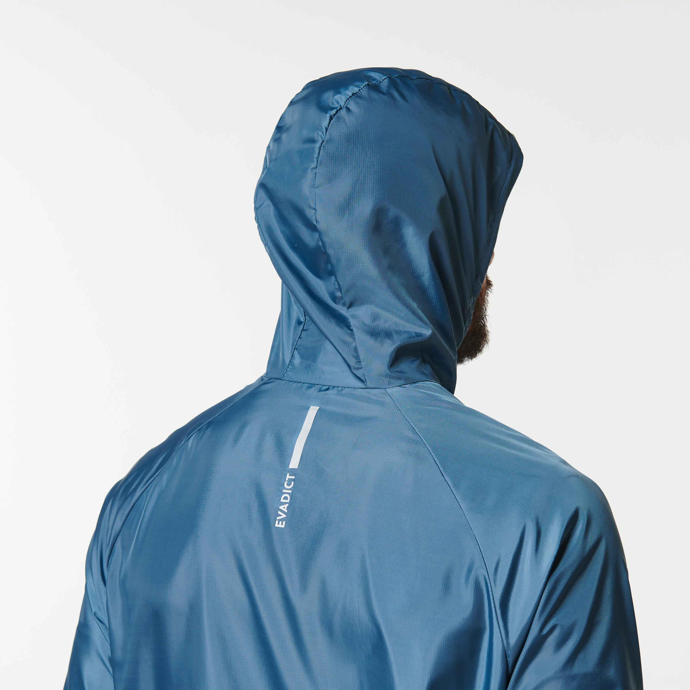 MEN'S TRAIL RUNNING SHORT-SLEEVED WINDPROOF JACKET - GREY/BLUE 11/12