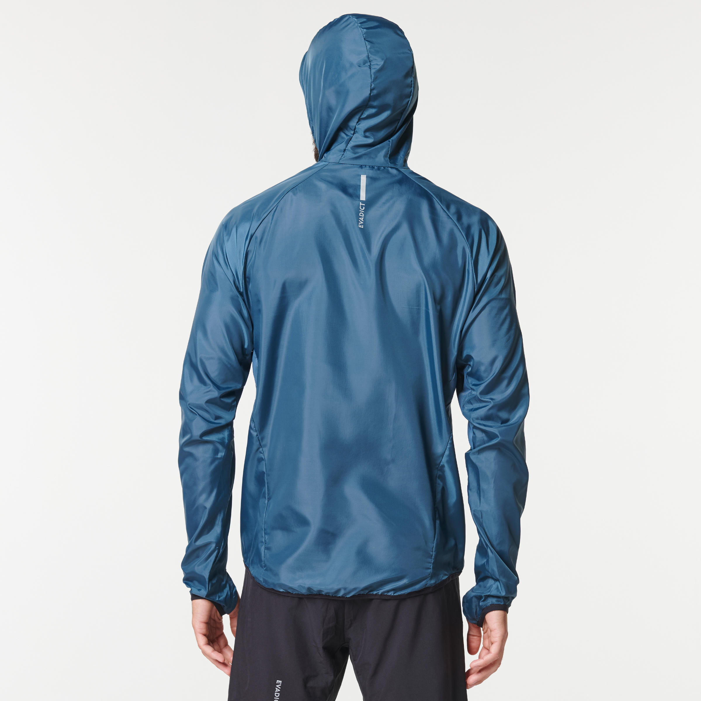 MEN'S TRAIL RUNNING SHORT-SLEEVED WINDPROOF JACKET - GREY/BLUE 9/12