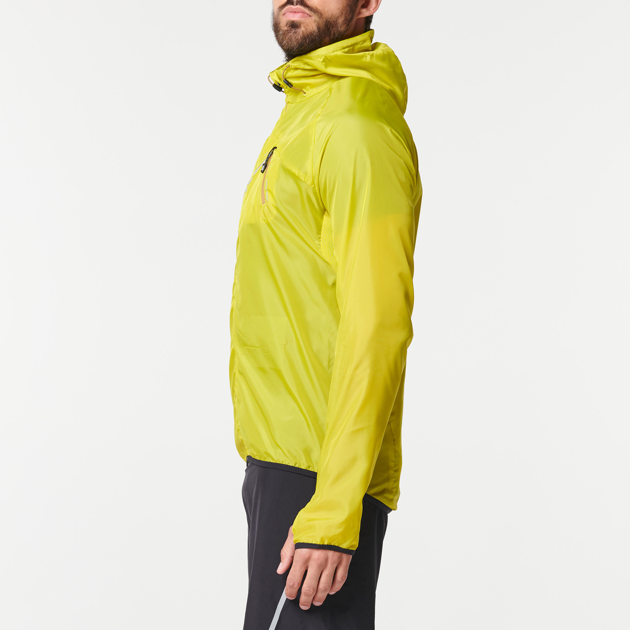 MEN'S TRAIL RUNNING WINDPROOF JACKET - GREEN/YELLOW 5/12