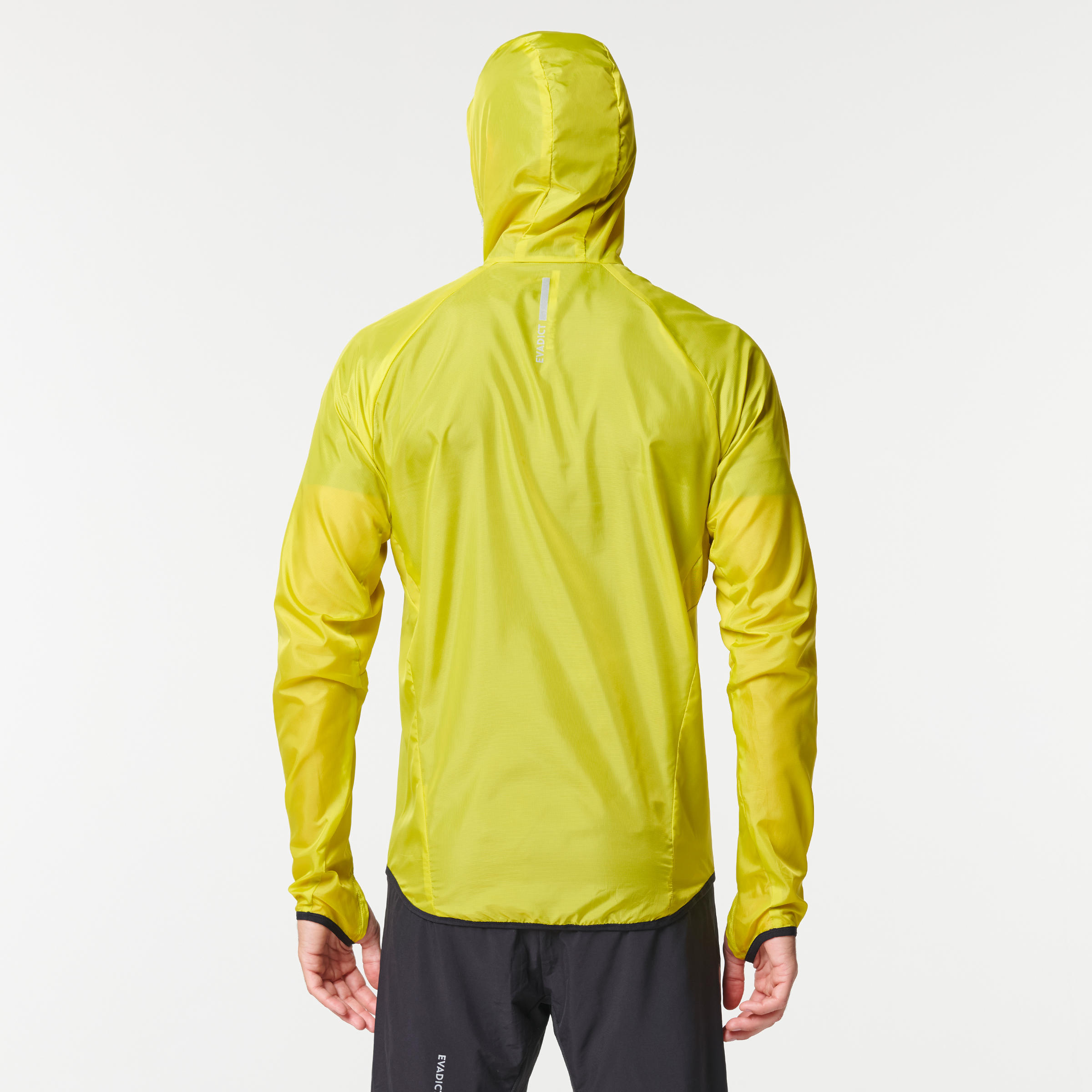 MEN'S TRAIL RUNNING WINDPROOF JACKET - GREEN/YELLOW 9/12