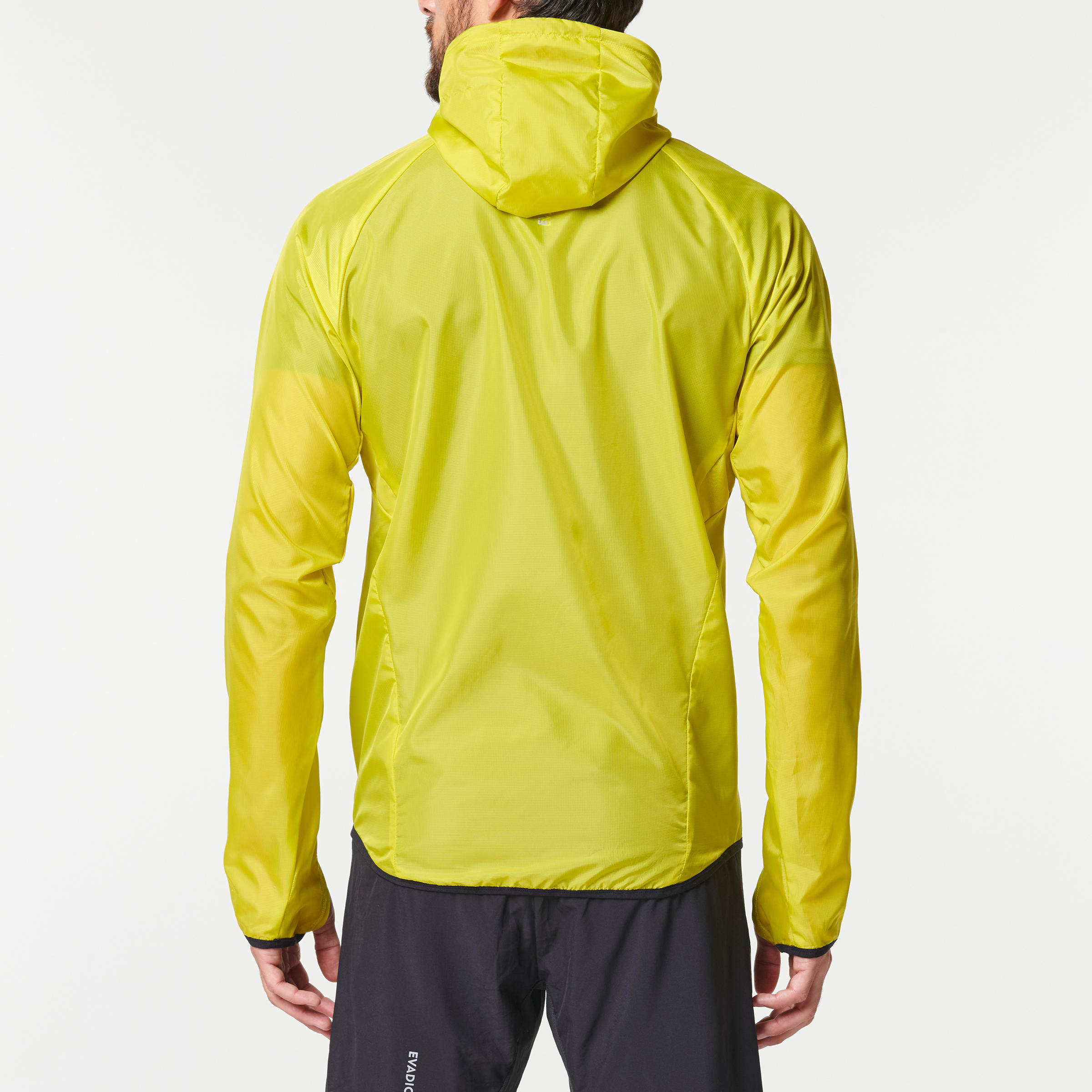 MEN'S TRAIL RUNNING WINDPROOF JACKET - GREEN/YELLOW 10/12