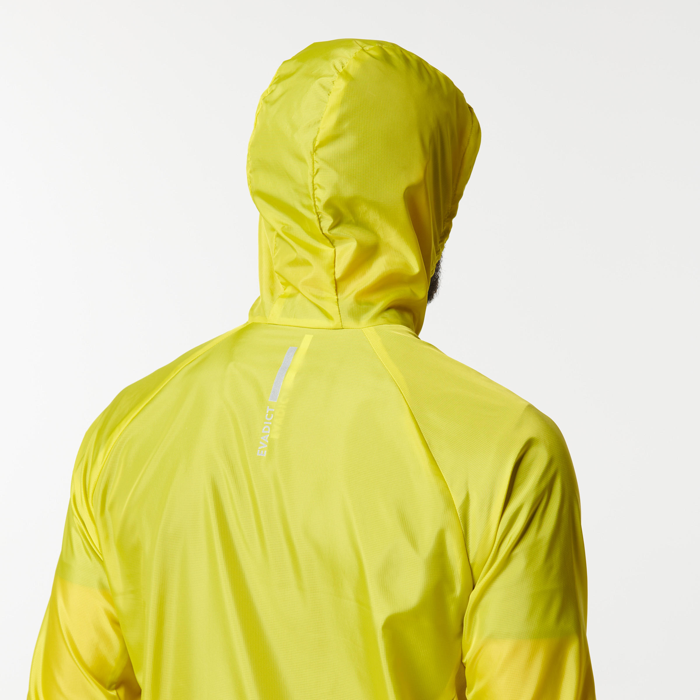 MEN'S TRAIL RUNNING WINDPROOF JACKET - GREEN/YELLOW 11/12