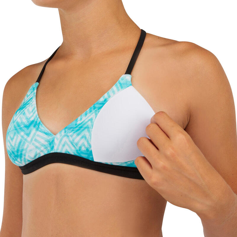 Bikinitop voor meisjes Betty 500 triangel turquoise