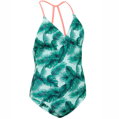 maillot de bain 1 pièce SURF FILLE VERT HIMAE 500