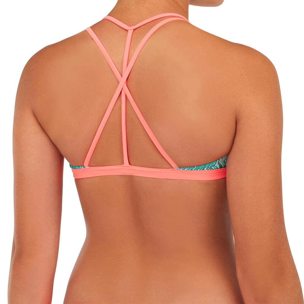 HAUT DE MAILLOT DE BAIN SURF FILLE BRASSIÈRE TROPICOOL 500