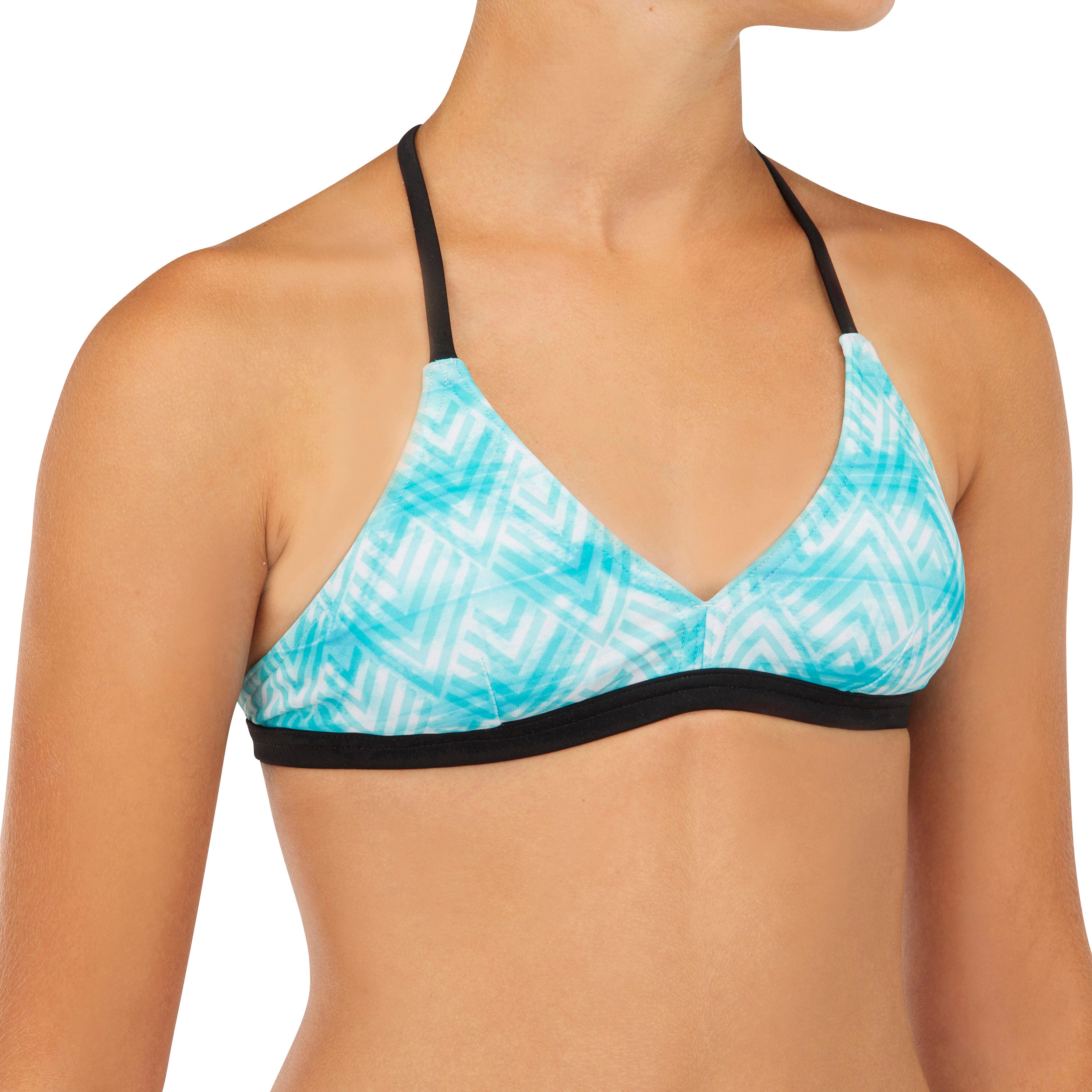 GIRL'S SWIMSUIT TOP SURF TRIANGLE BETTY 500 TURQUOISE PINK OLAIAN