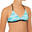 HAUT DE MAILLOT DE BAIN SURF FILLE TRIANGLE TURQUOISE BETTY 500