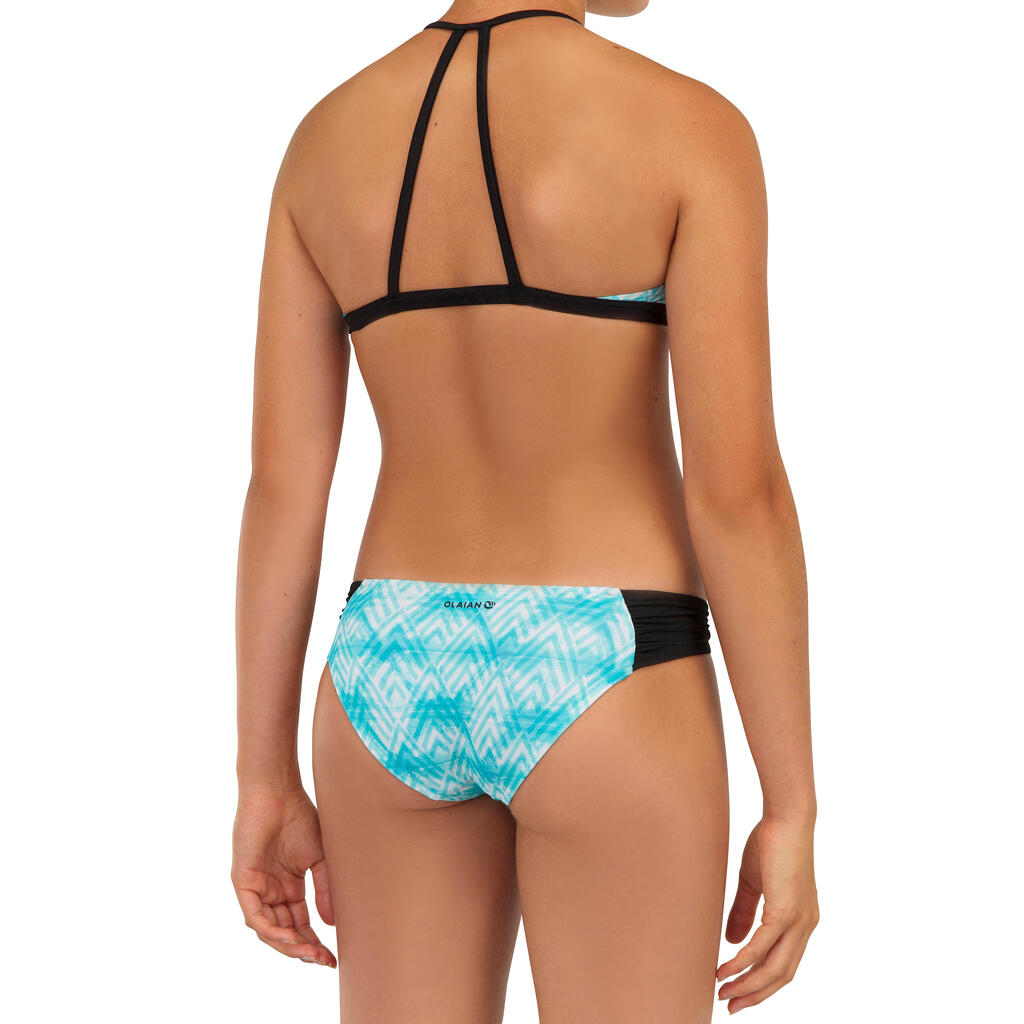 Bikini-Oberteil Triangel Surfen Betty 500 Mädchen türkis/rosa