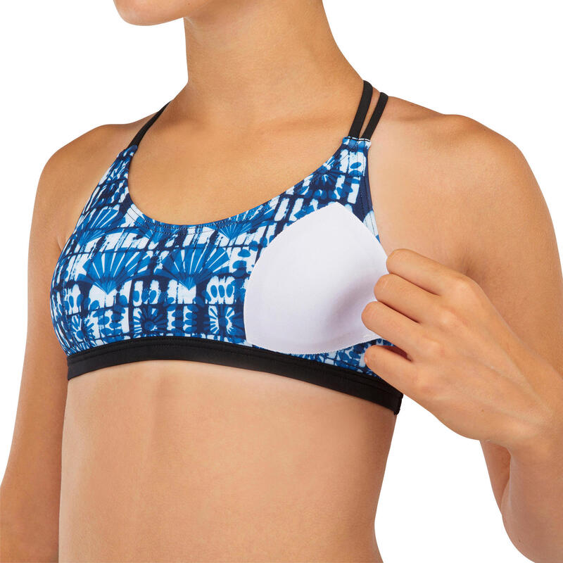 Bikinitop voor surfen meisjes Bondi 500 blauw