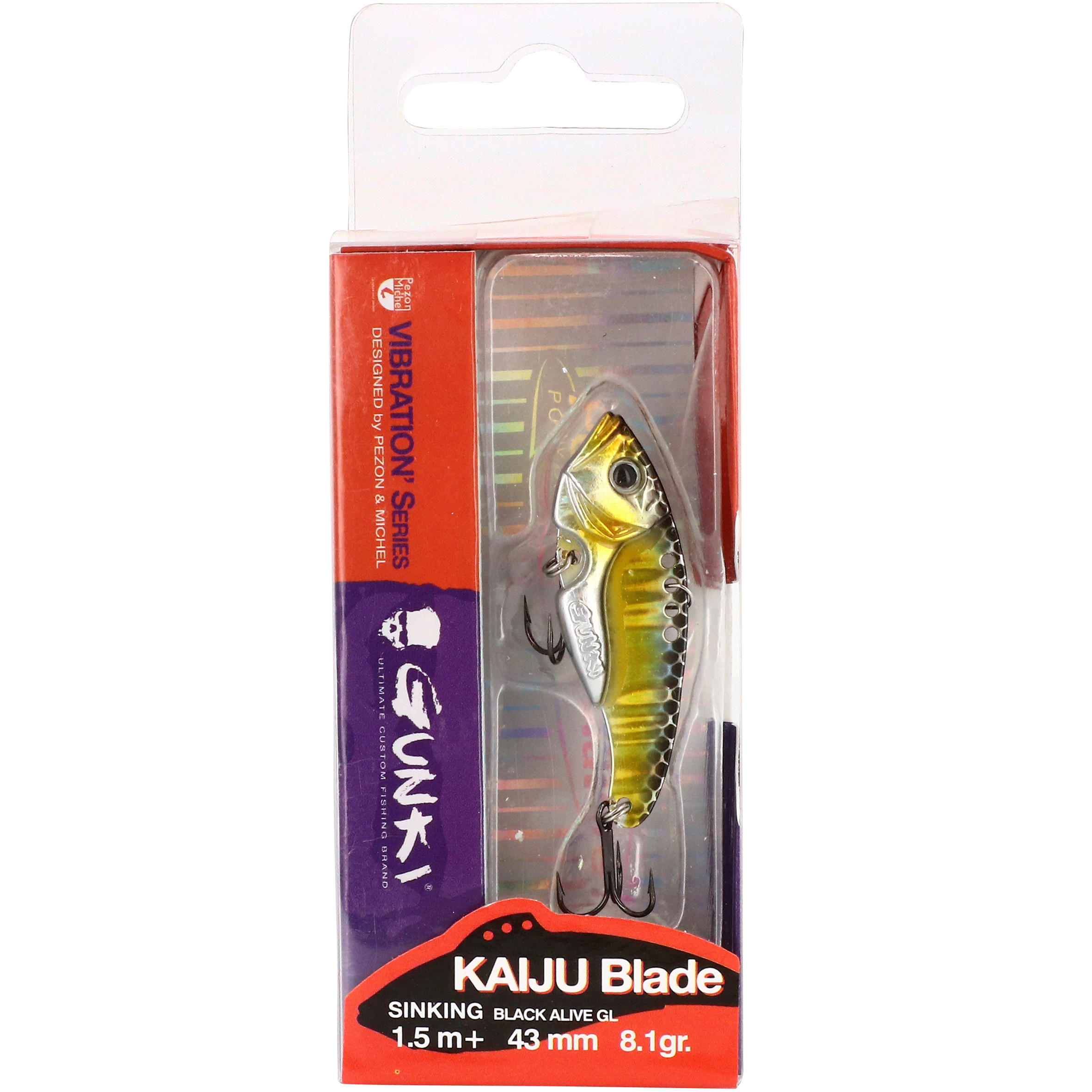 Predator Lure Fishing Lure Kaiju Blade 43 - Black Alive GUNKI