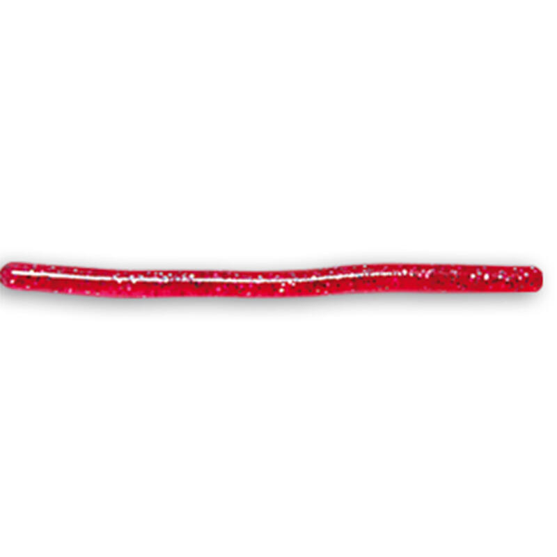Señuelo Flexible Pesca Trucha Estanque Lombriz 8 cm Rojo Lentejuelas