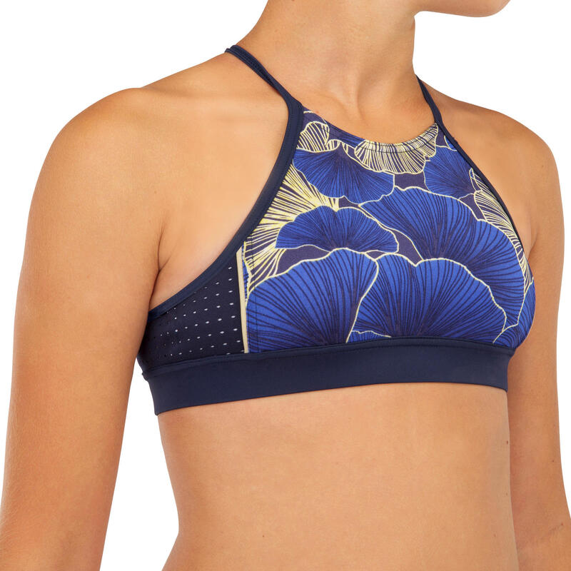 HAUT DE MAILLOT DE BAIN SURF FILLE BRASSIERE BLEU BAHA 900