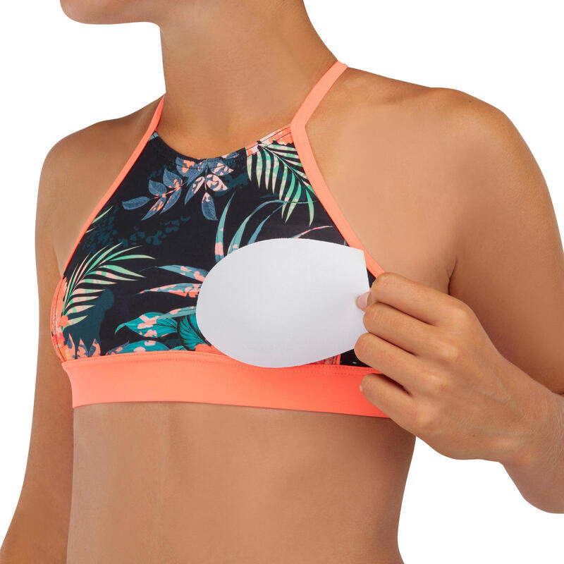 Bikinitop voor surfen meisjes Baha 900 high neck zwart