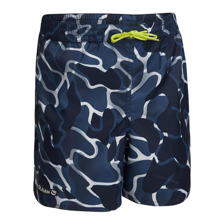 Short De Bain 100 Bleu Camo Decathlon