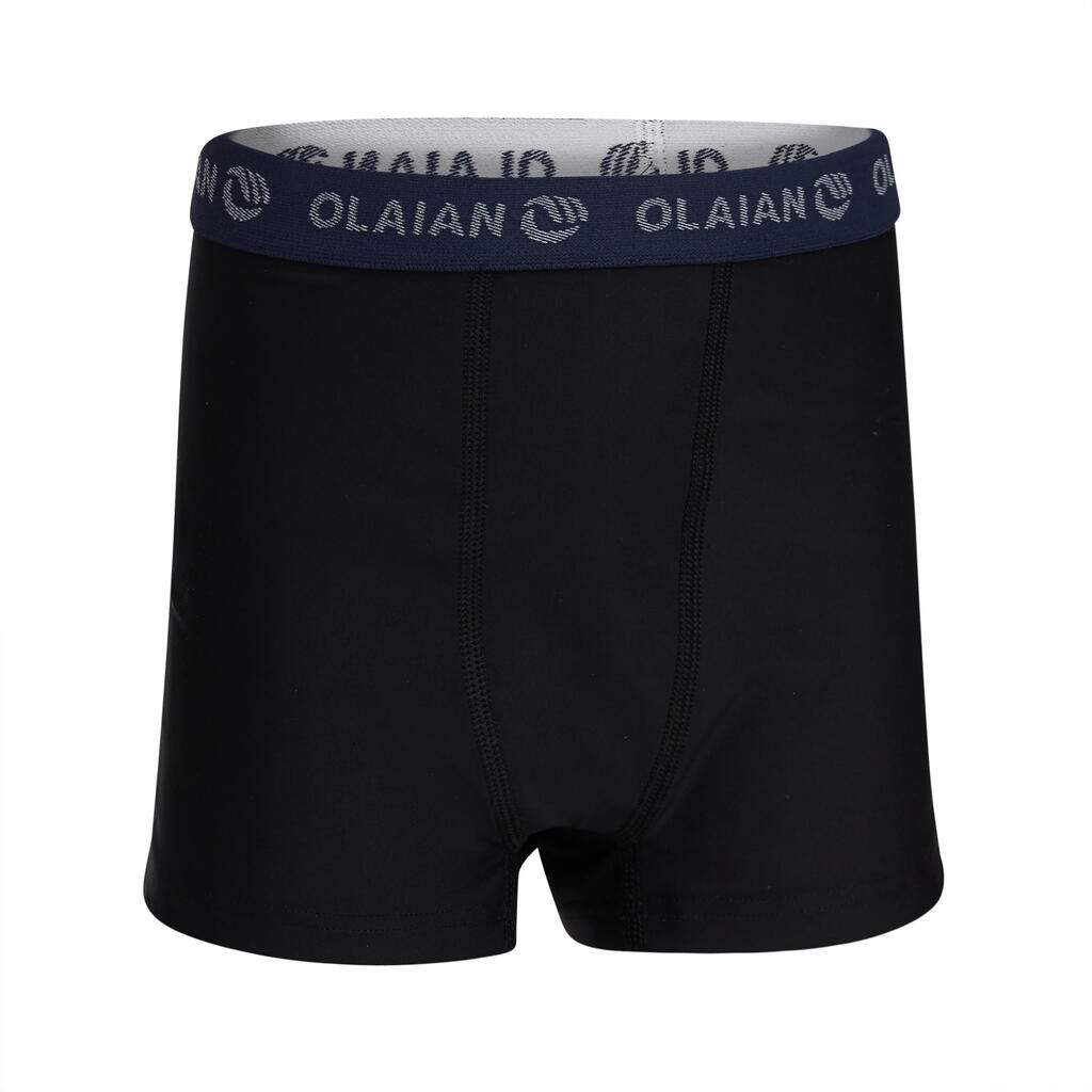 Bóxer de baño para pantaloneta de playa para niños Olaian BX Surf negro