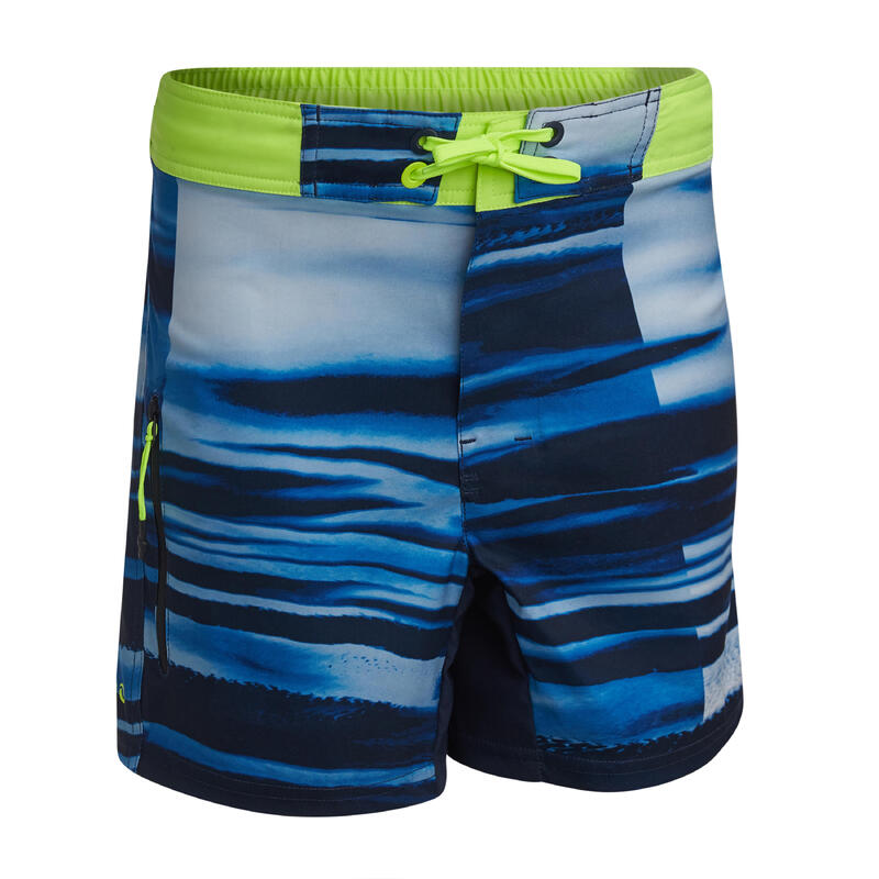 short de bain 500 bleu jaune