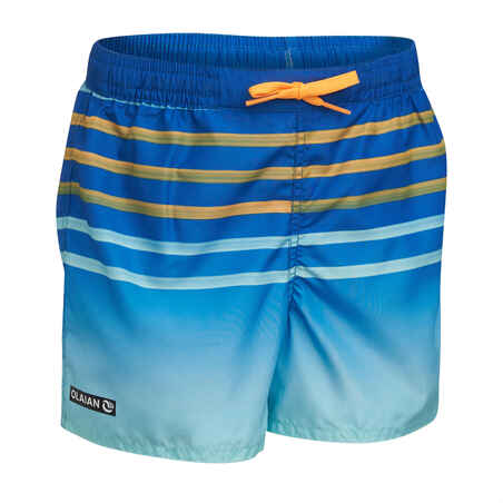 Kids’ swim shorts 100 - striped blue