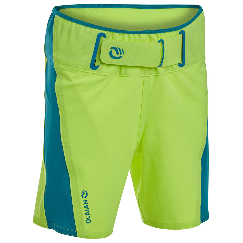 Boardshorts Surfen Jungen 550 dunkelblau/orange