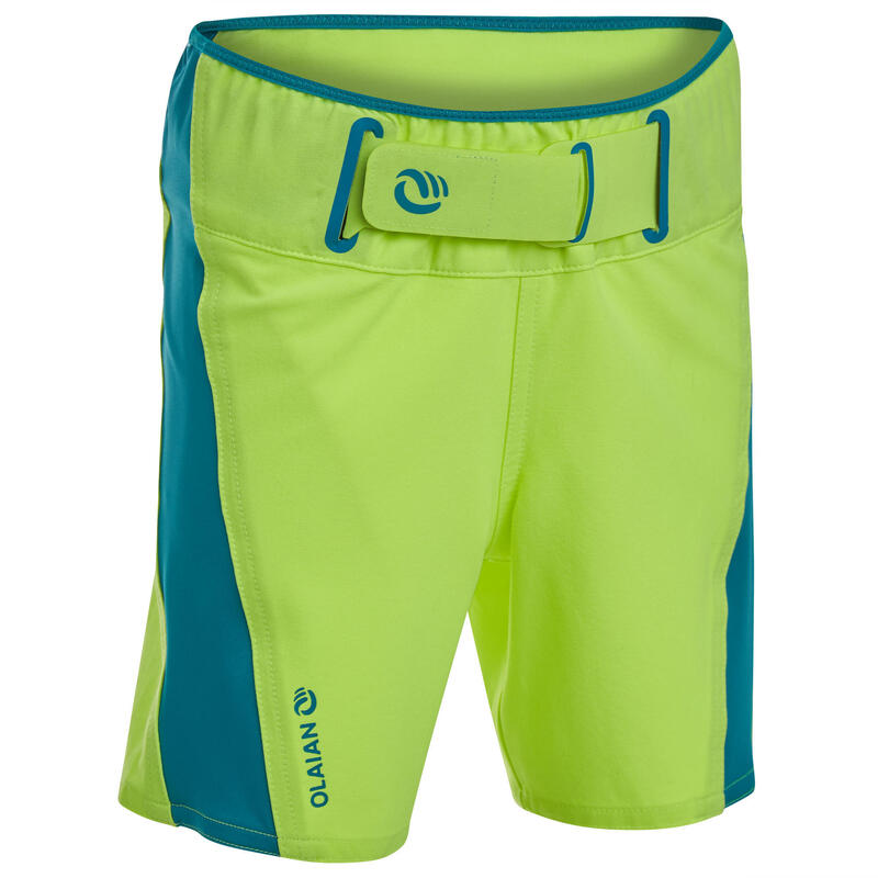 Şort Surf 500 Galben Fluorescent Copii