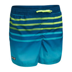 short de bain 100 Kid Rayé Turquoise