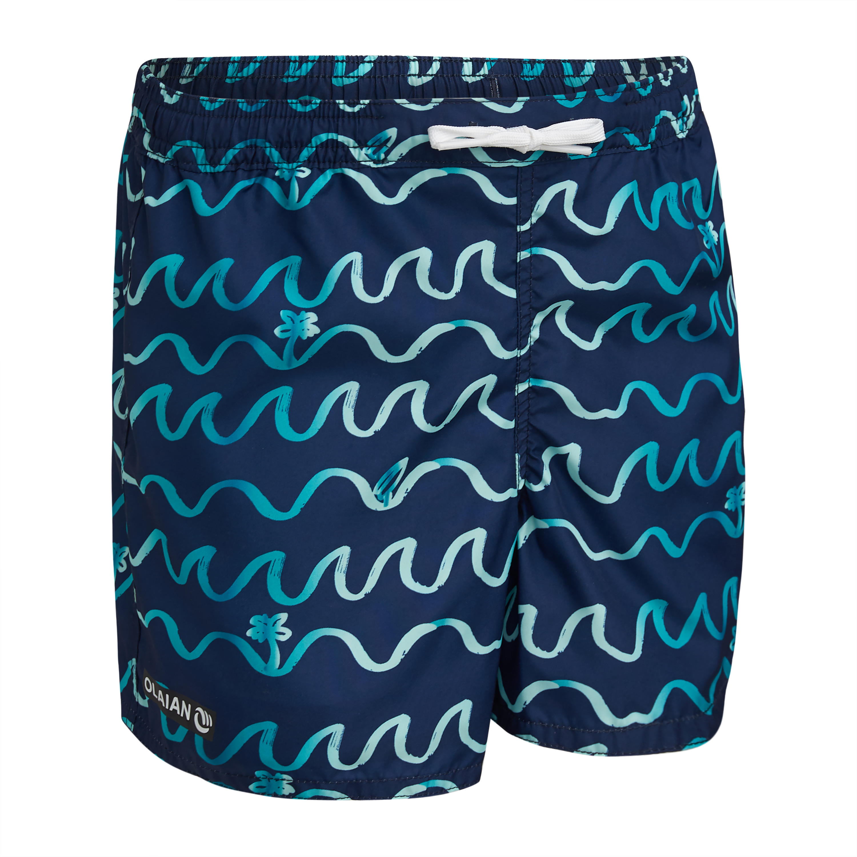OLAIAN Kids’ swim shorts 100 ORIGAMI - Blue