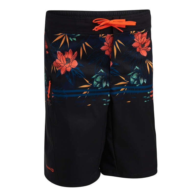BOY'S BOARDSHORTS Swimwear and Beachwear - TWEEN BS 500L - LOTUS BLACK OLAIAN - Swimwear and Beachwear