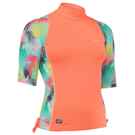 Tee Shirt Anti Uv Surf Top 500 Corail Fille Decathlon El Djazair