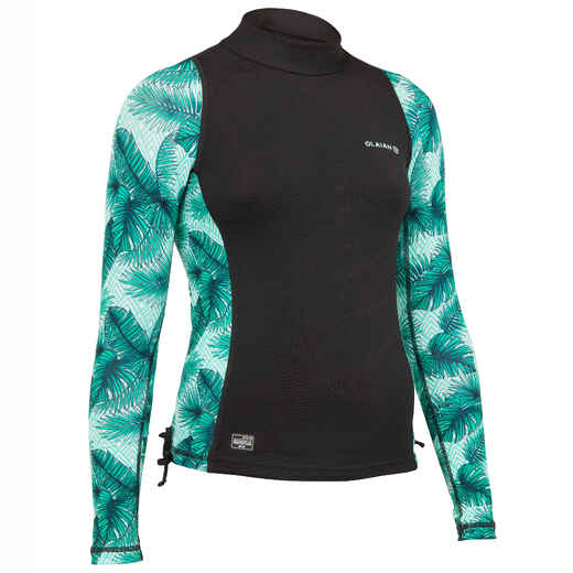 
      t-shirt anti UV manches longues noir menthe 500 fille
  