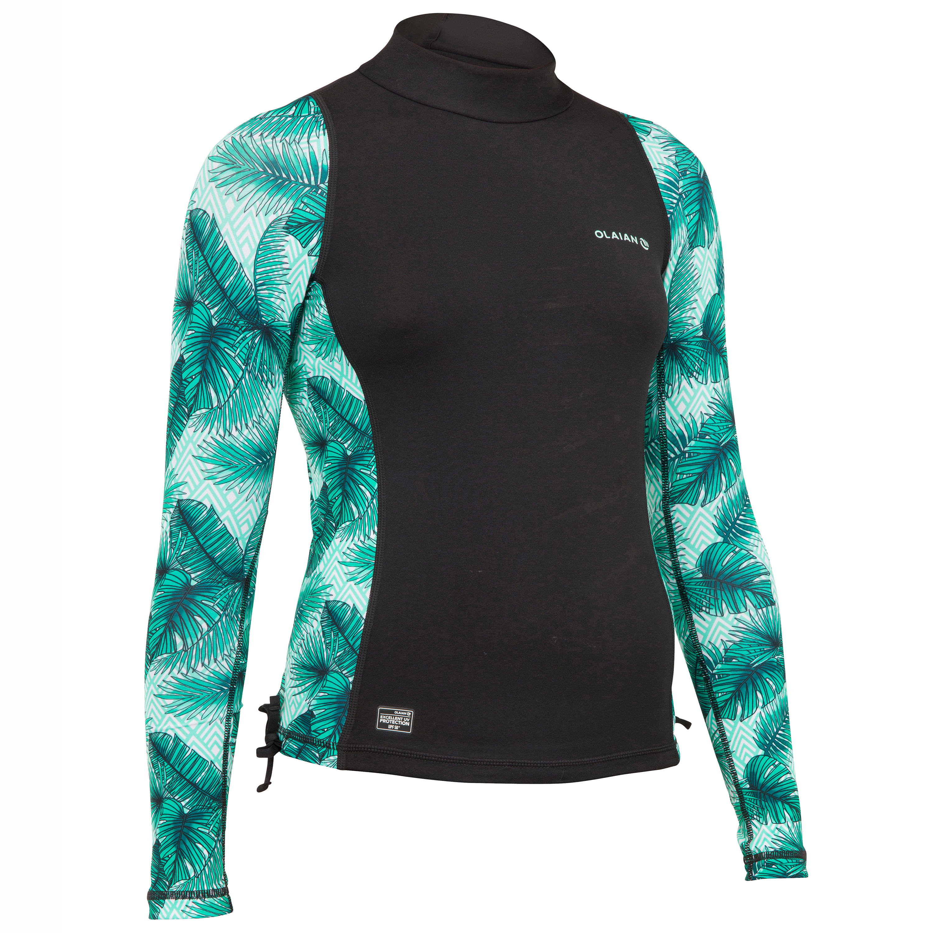 Playera Protección Solar Surf Niña Olaian 500 Negro Menta Manga Larga -  Decathlon