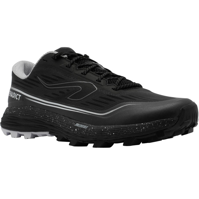 Men S Race Ultra Trail Running Shoes Black White Decathlon