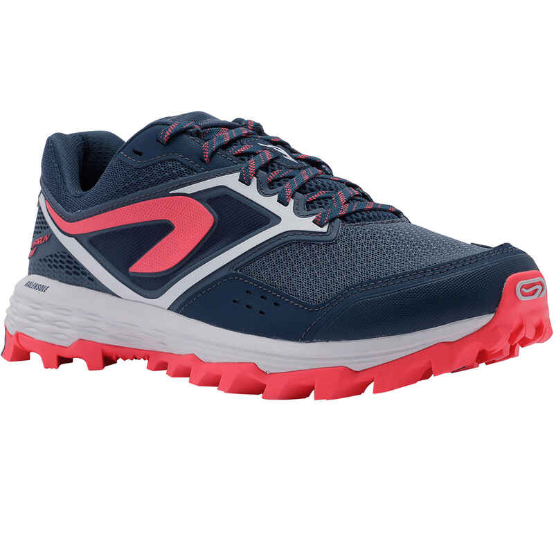 XT7 women's trail running shoes dark blue and pink