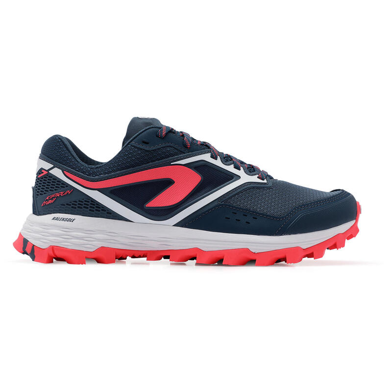 XT7 women's trail running shoes dark blue and pink EVADICT Decathlon