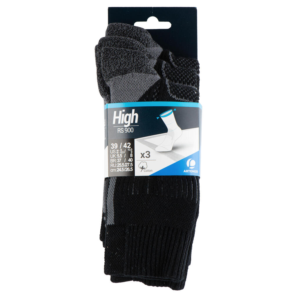 High Sports Socks RS 900 Tri-Pack - Black/Grey