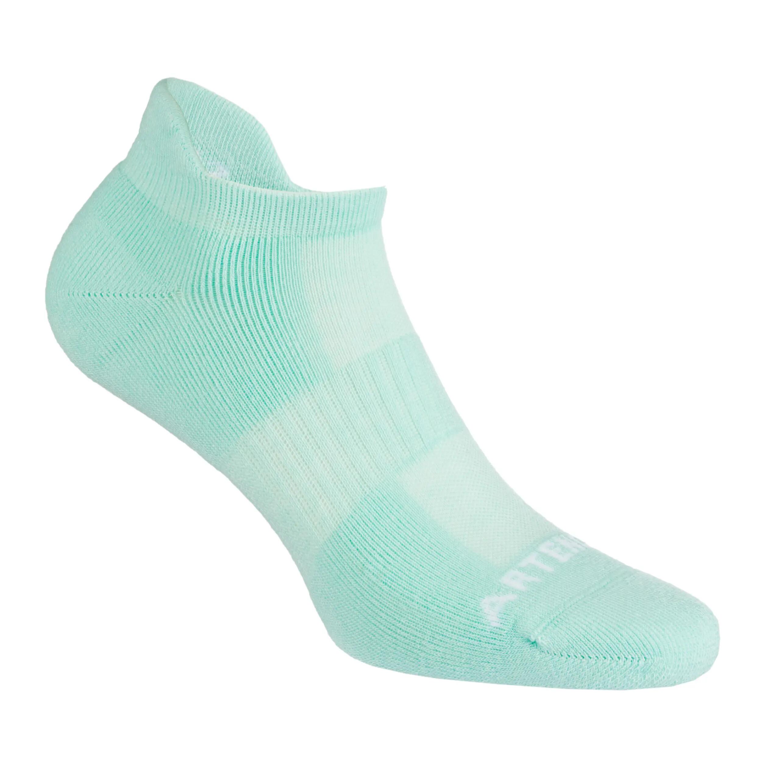 Low Tennis Socks RS 500 Tri-Pack - White/Green 10/40