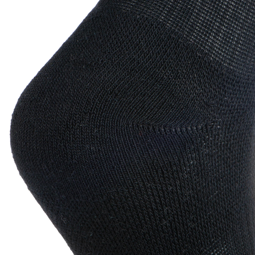 Kids' Mid-Rise Cotton Socks RS 500 Tri-Pack - Black/Black/Grey