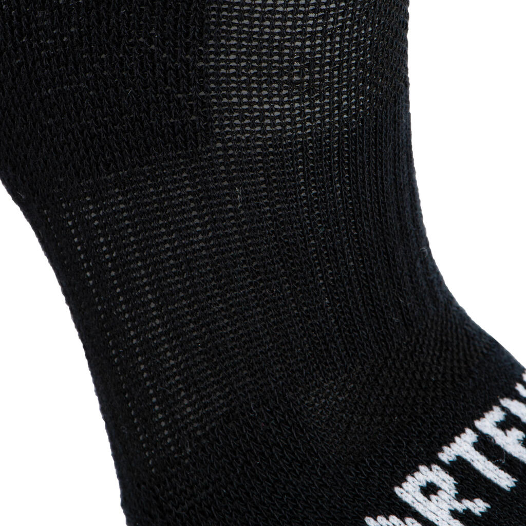 CHAUSSETTES DE SPORT ENFANT MI-HAUTES ARTENGO RS 500 BLANC MARINE LOT DE 3