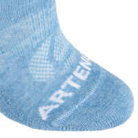 Kids' High Tennis Socks Tri-Pack RS 160 - Heathered Blue