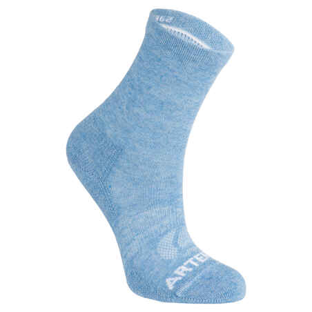 Kids' High Tennis Socks Tri-Pack RS 160 - Heathered Blue