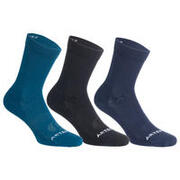Adult Tennis Socks High Ankle x3 - RS160 Blue/Black/Navy