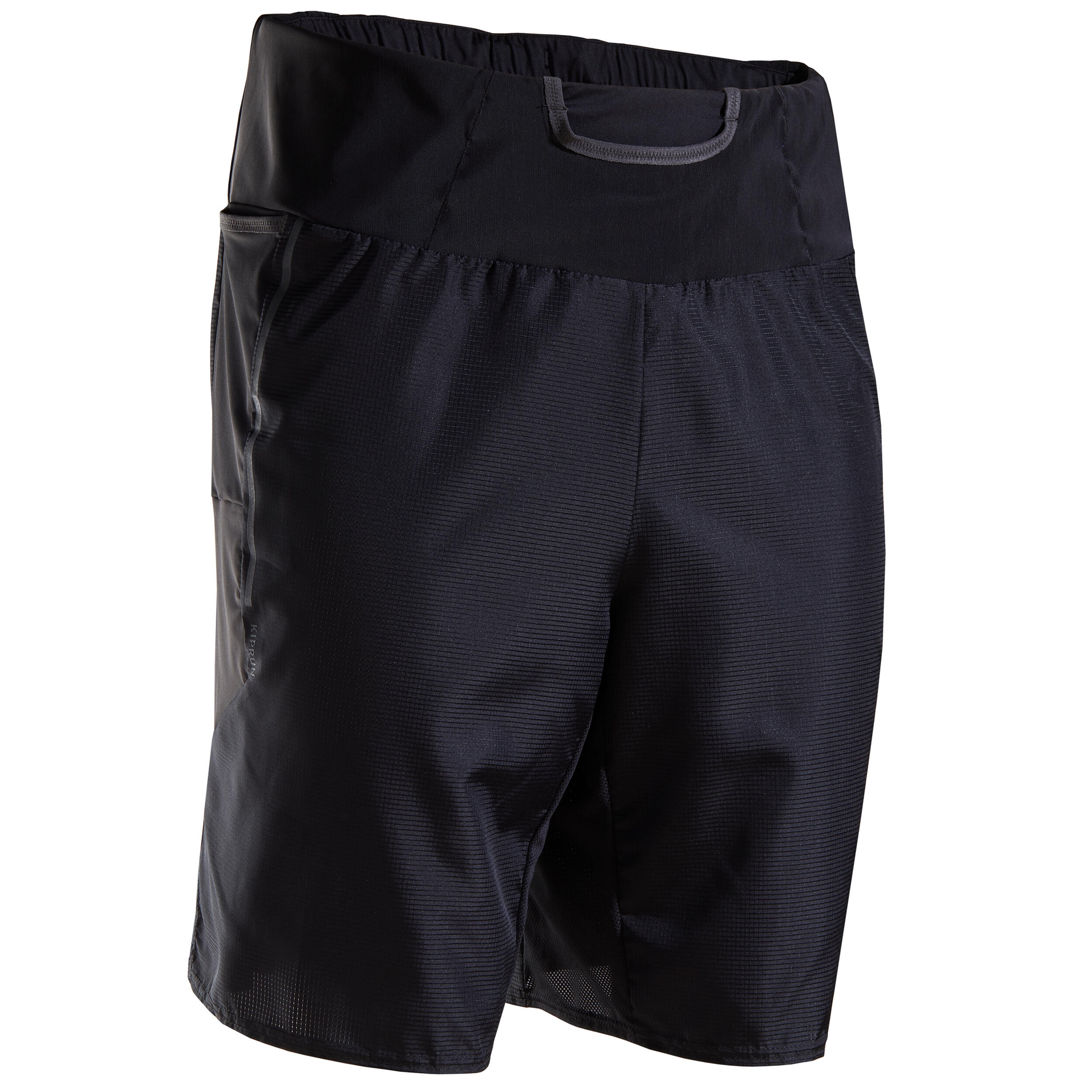Pantaloncini con marsupio running uomo MARATHON neri KIPRUN | DECATHLON