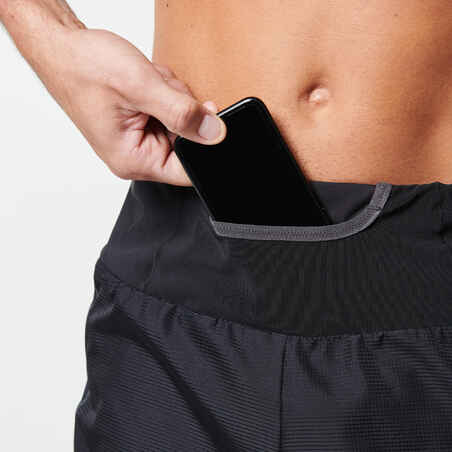 Pantaloneta de Running para hombre	Kiprun maratón negro