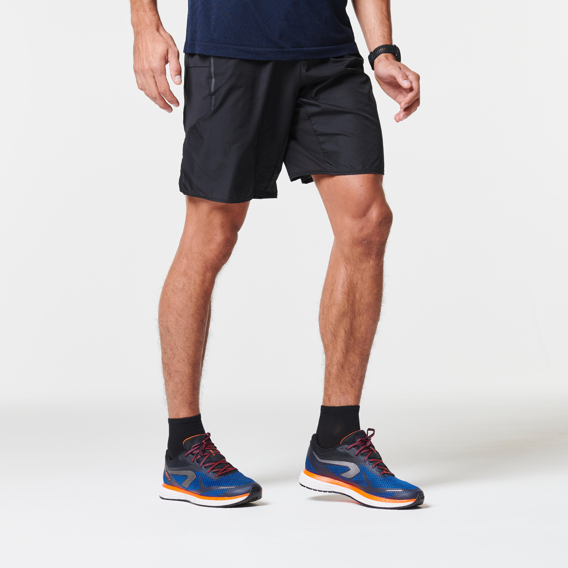 Pantaloneta corta Hombre Running Kiprun Marathon Negro - Decathlon